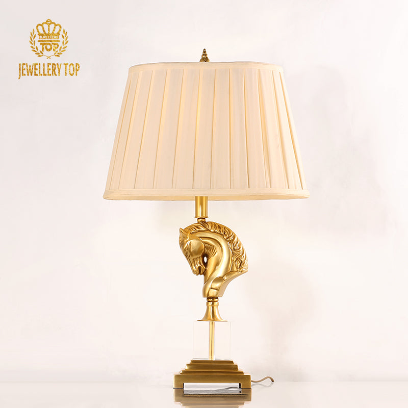 Aurelian Grace Victorian Table Lamp with Horse Sculpture - Jewellery Top Lighting