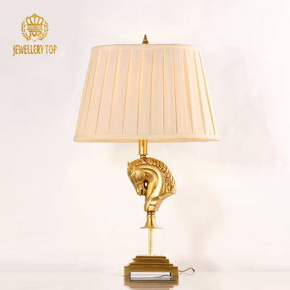 Aurelian Grace Victorian Table Lamp with Horse Sculpture - Jewellery Top Lighting