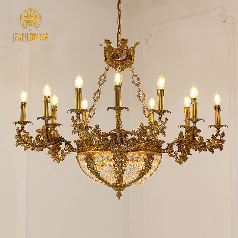 Classical Cirrus Brass Antique Chandelier