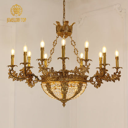 Classical Cirrus Brass Antique Chandelier