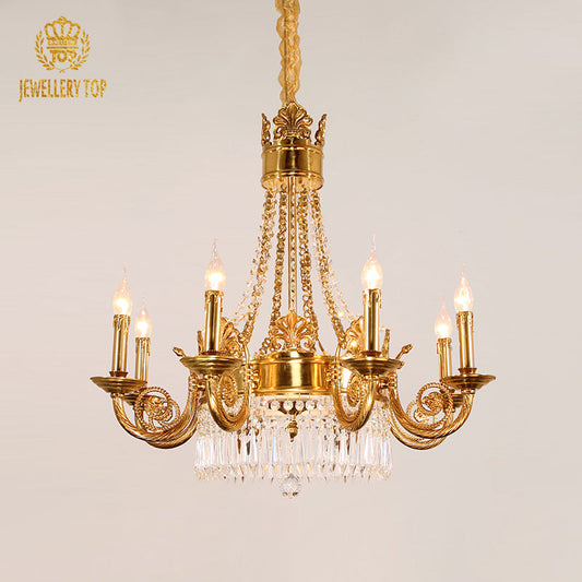 brass crystal candle chandelier