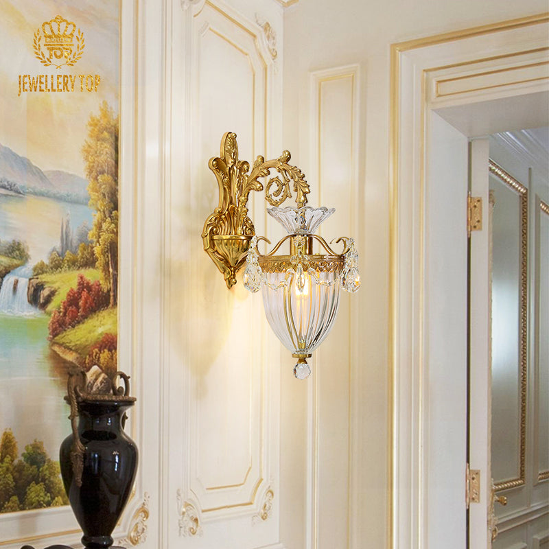 Brass&Glass Victorian Wall Lamp - Jewellery Top Lighting