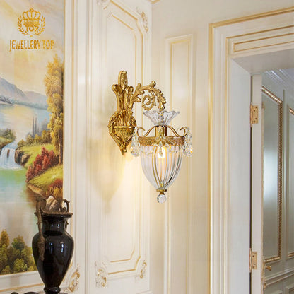 Brass&Glass Victorian Wall Lamp - Jewellery Top Lighting