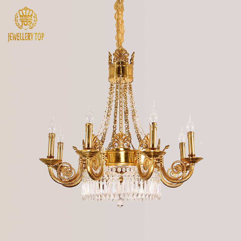 brass crystal candle chandelier