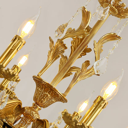 Neoclassical Brass Chandelier