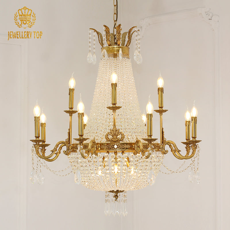 French Brass Empire Chandelier