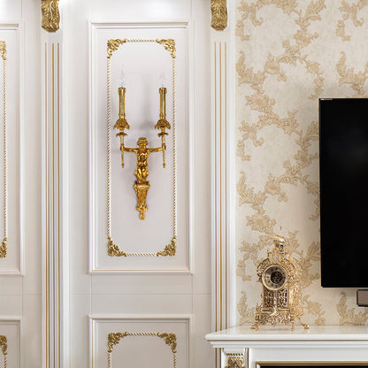Cherub Flame Brass Wall Lights - Jewellery Top Lighting