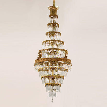 Long Stairwell Antique Chandelier