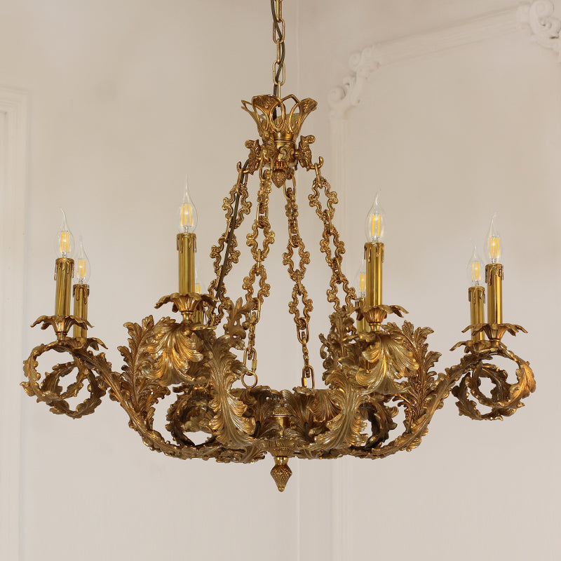 hand carving lamp arms pure brass chandelier