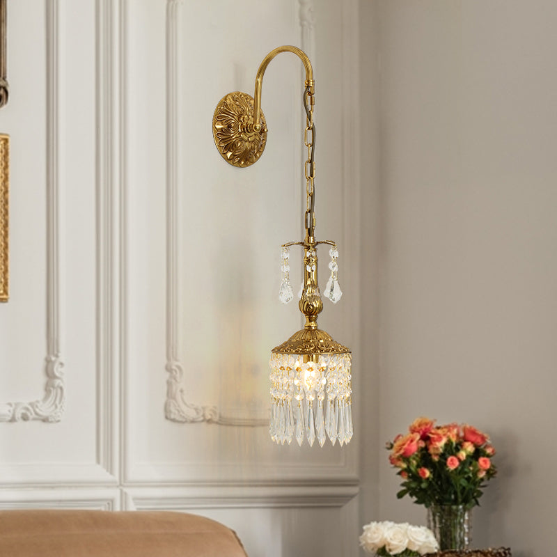 brass crystal decorative wall lamp