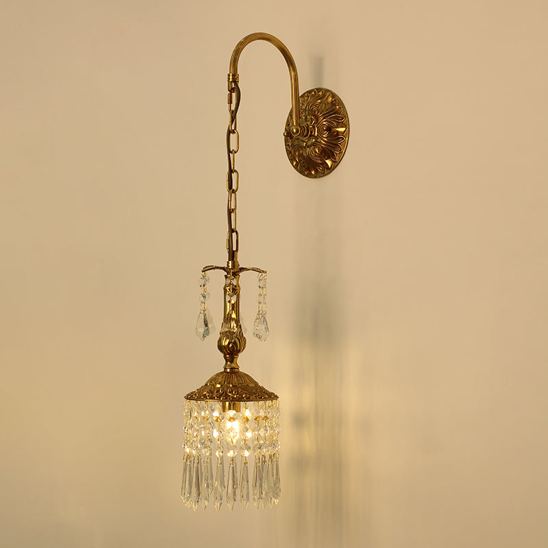 brass crystal decorative wall lamp