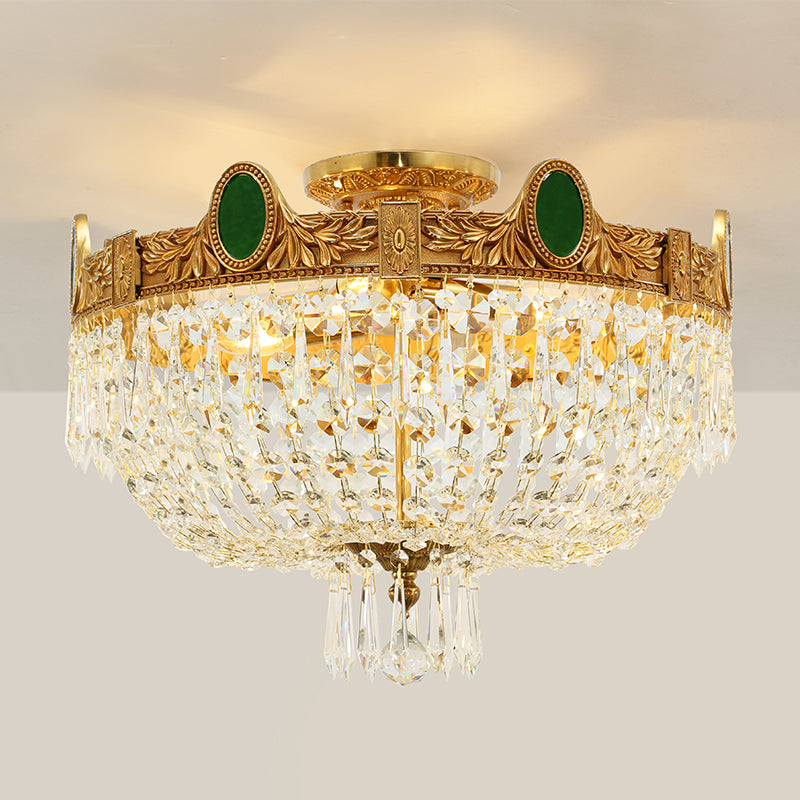 Rococo Brass Antique Ceiling Lamp