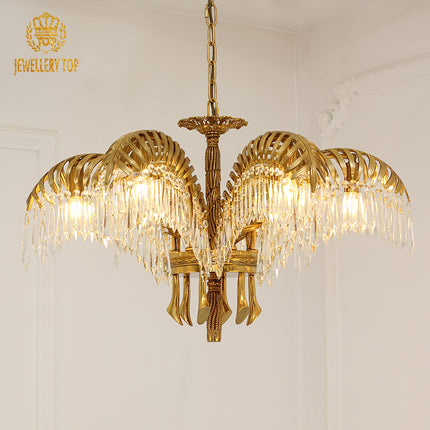 one layer palm chandelier