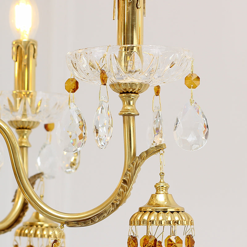 French Classical Art Brass Chandelier