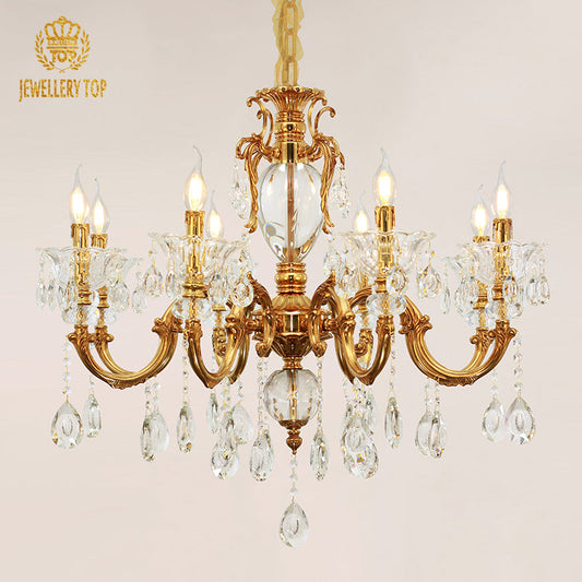 Front view of Eos Golden Twilight Vintage Chandelier
