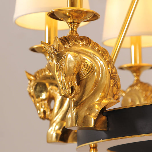Equestrian Majesty Horse Wheel Chandelier 2.46'/2.95' - Jewellery Top Lighting