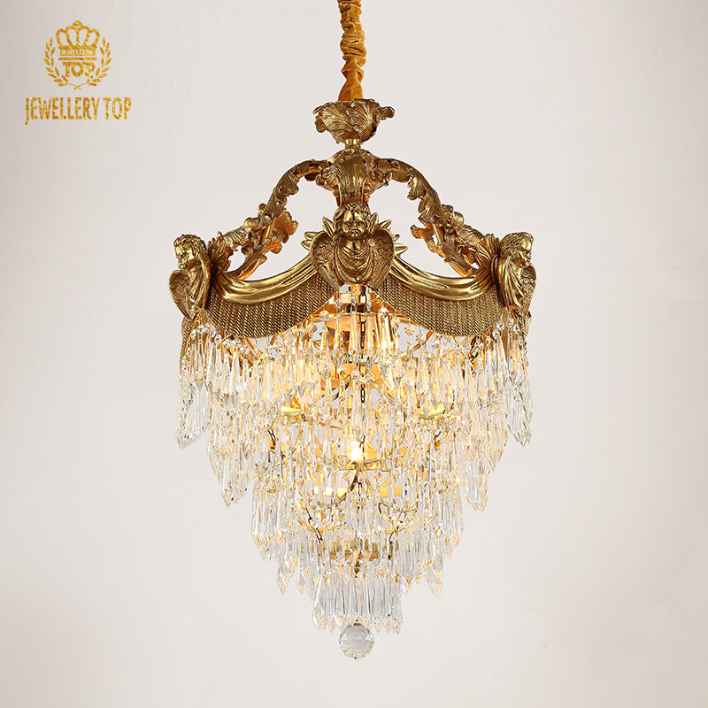 Court Style Bronze Crystal Chandelier