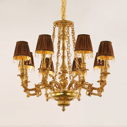 Neoclassical Brass Chandelier 2.46'/2.92'