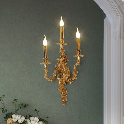 anacthus leaf antique brass wall lamp