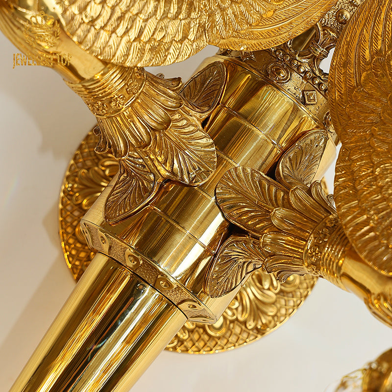 French Brass Swan Wall Light