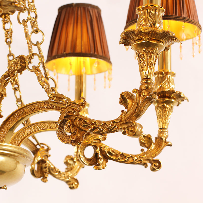 Neoclassical Brass Chandelier 2.46'/2.92'