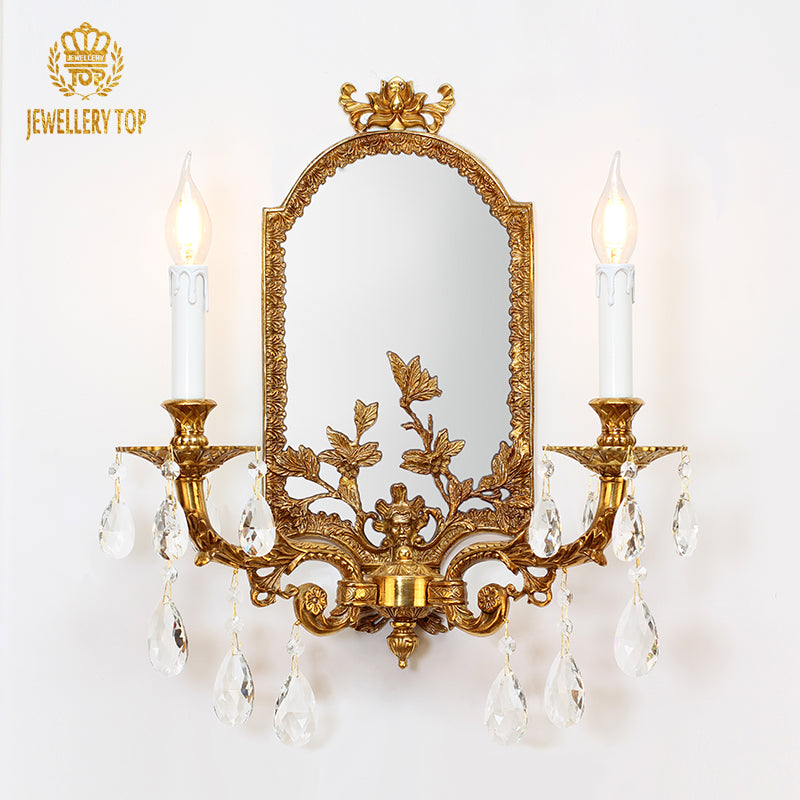 Mirror Brass Antique Wall Lamp