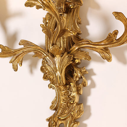 anacthus leaf antique brass wall lamp