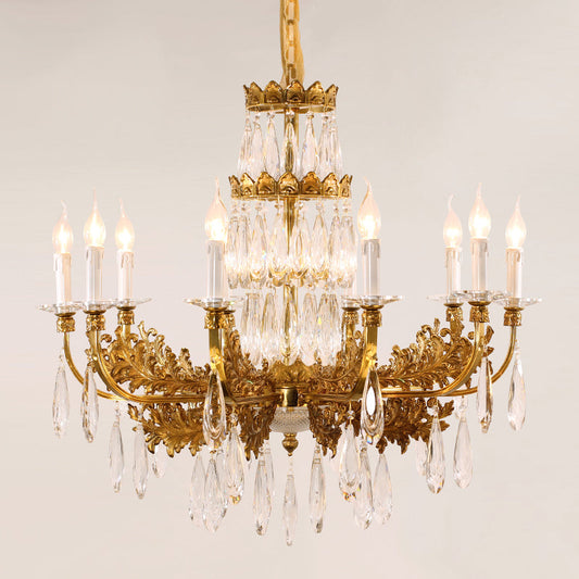 Fleur Royale Vintage French Chandelier adorned with acanthus leaf motifs