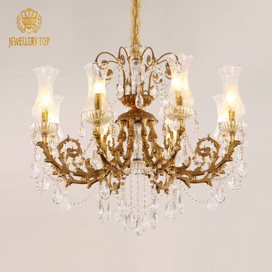 Franch Brass Crystal Chandelier - Jewellery Top Lighting