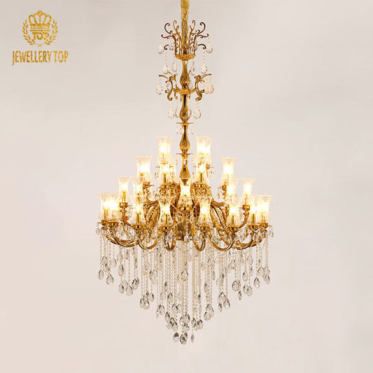 French Baccarat Glass Chandelier 2.36'/2.62' - Jewellery Top Lighting