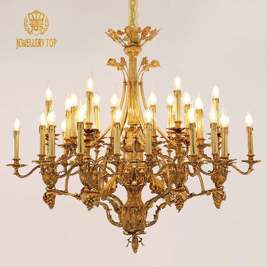 French Brass Chandelier - Jewellery Top Lighting