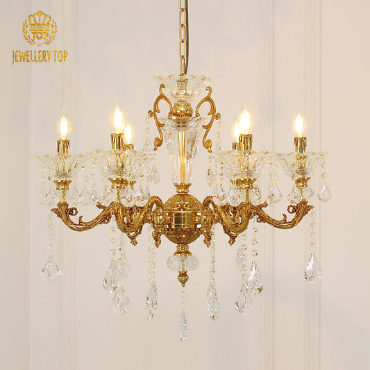 French Brass Chandelier - Jewellery Top Lighting