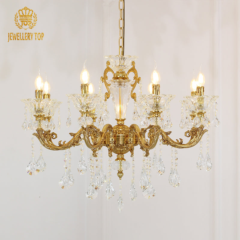 French Brass Chandelier - Jewellery Top Lighting