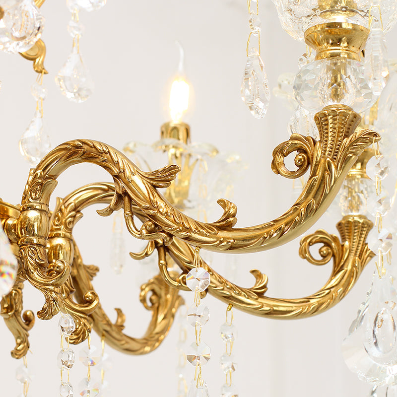 French Brass Chandelier - Jewellery Top Lighting
