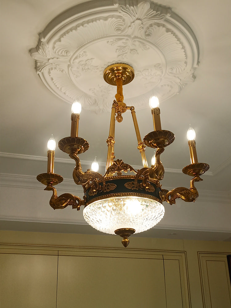 French Brass Chandelier - Jewellery Top Lighting
