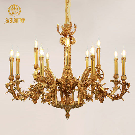 French Brass Chandelier - Jewellery Top Lighting