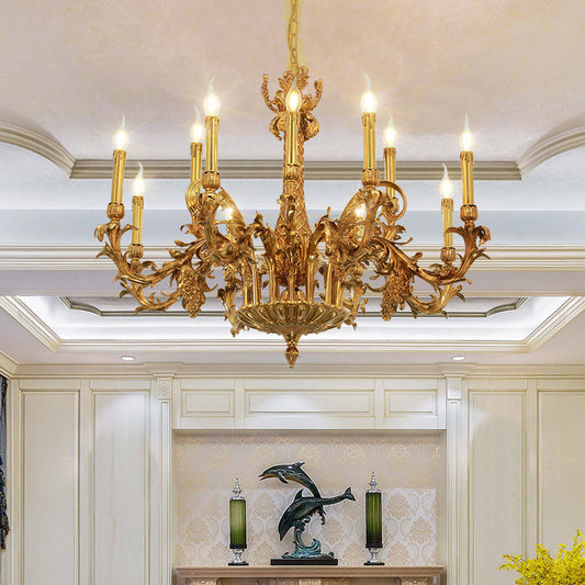 French Brass Chandelier - Jewellery Top Lighting