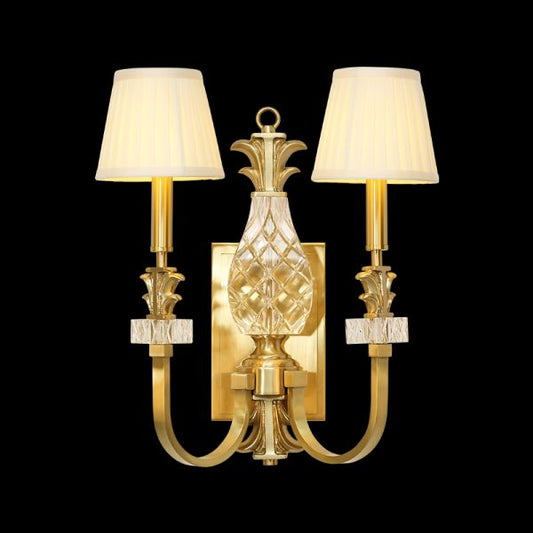 French Brass Wall Lamp - Jewellery Top Lighting