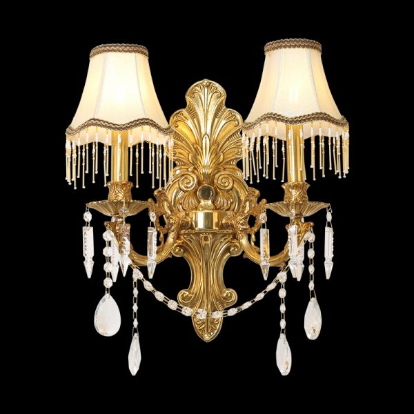 French Brass Wall Lamp - Jewellery Top Lighting