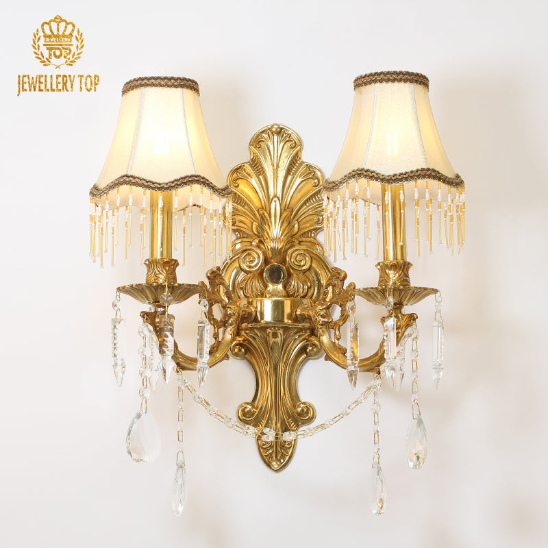 French Brass Wall Lamp - Jewellery Top Lighting