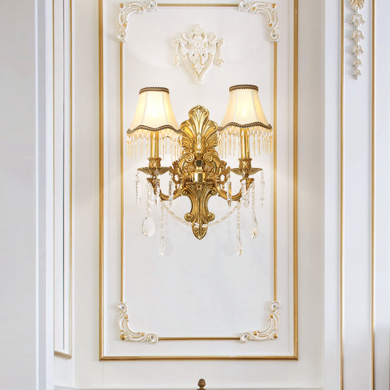 French Brass Wall Lamp - Jewellery Top Lighting