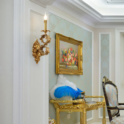 French Brass Wall Lamp - Jewellery Top Lighting