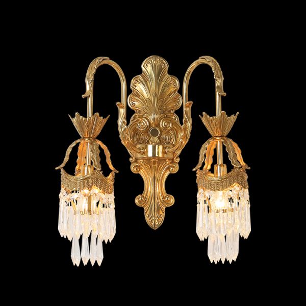 French Brass Wall Lamp - Jewellery Top Lighting