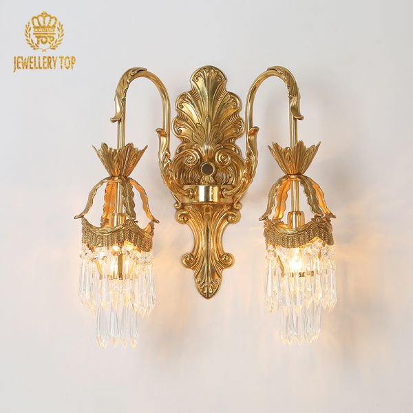 French Brass Wall Lamp - Jewellery Top Lighting