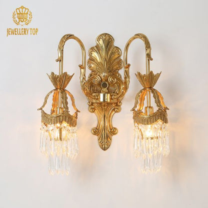 French Brass Wall Lamp - Jewellery Top Lighting