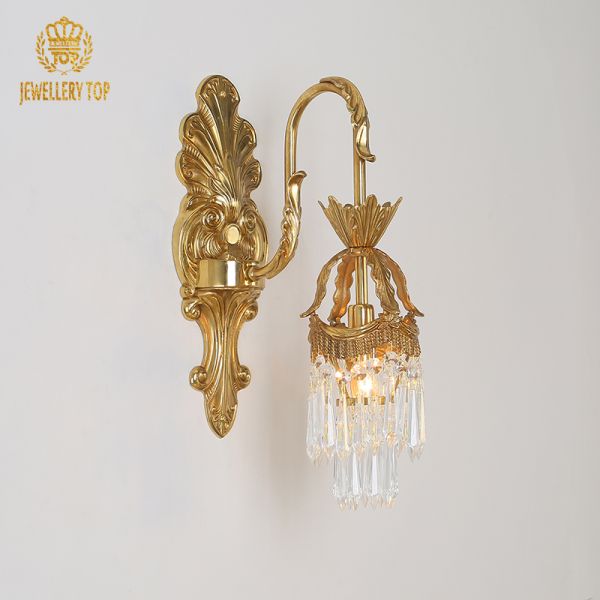French Brass Wall Lamp - Jewellery Top Lighting