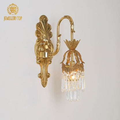 French Brass Wall Lamp - Jewellery Top Lighting