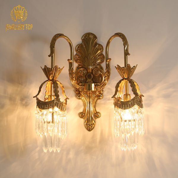 French Brass Wall Lamp - Jewellery Top Lighting