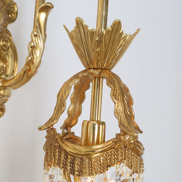 French Brass Wall Lamp - Jewellery Top Lighting