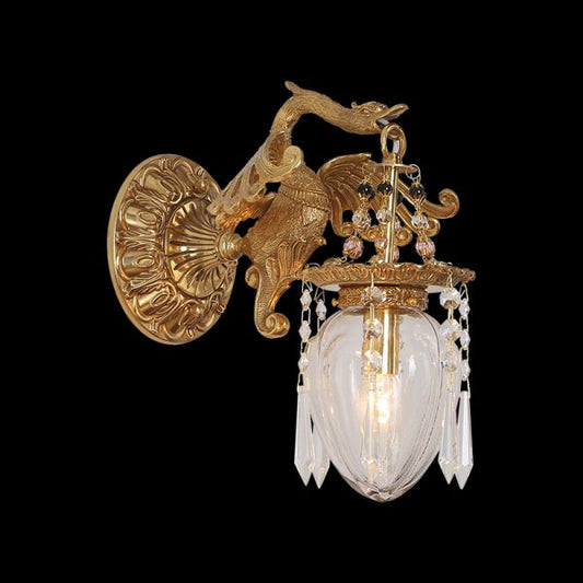 French Brass Wall Lamp - Jewellery Top Lighting